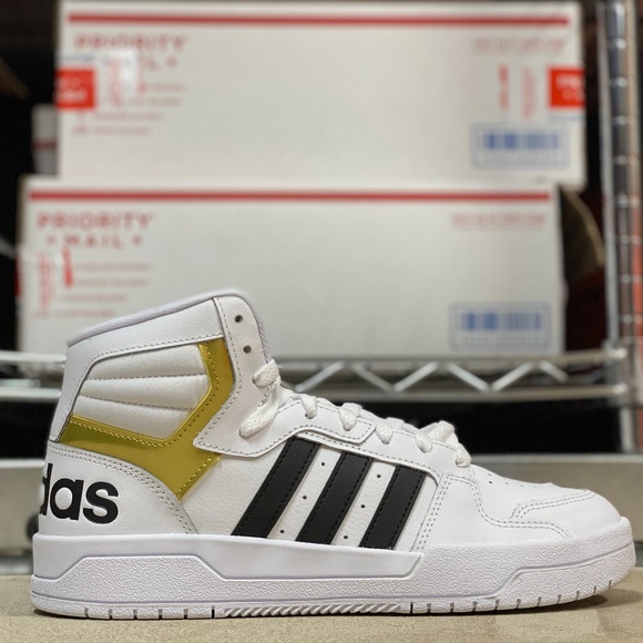 adidas | Shoes | Adidas Entrap Mid High Mens Basketball Shoes  Whitegoldblack Fy4284 New Sz | Poshmark